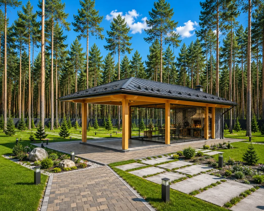 Беседка с барбекю №25